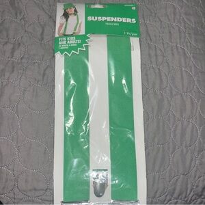 Green Suspenders for Kids and Adults